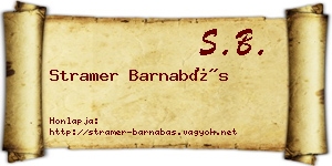 Stramer Barnabás névjegykártya
